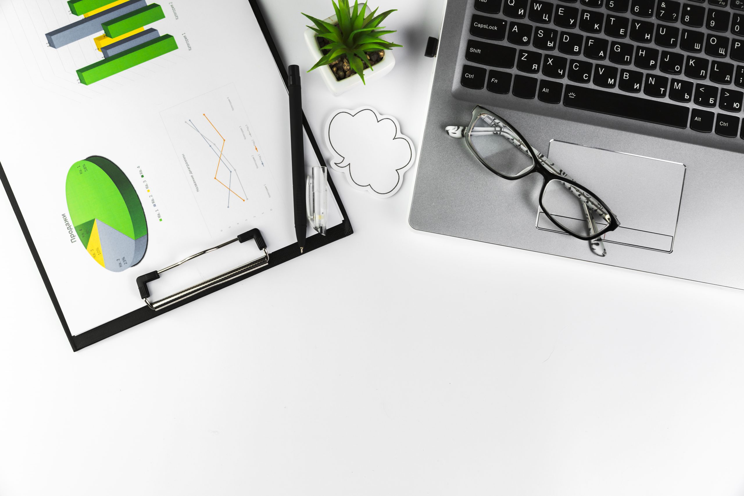 business desktop with office elements